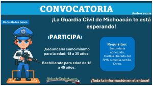 Aplica para La Guardia Civil Estatal Michoacán con Secundaria- ¡Conoce el perfil solicitado y toda la documentación para aplicar!