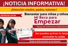 Apoyo de Útiles y Uniformes Escolares de Mi Beca para Empezar: Así puedes activar tu tarjeta y consultar tu saldo
