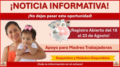 Apoyo para Madres Solteras ¡Registro Abierto del 18 al 23 de Agosto! – Requisitos y Módulos Disponibles