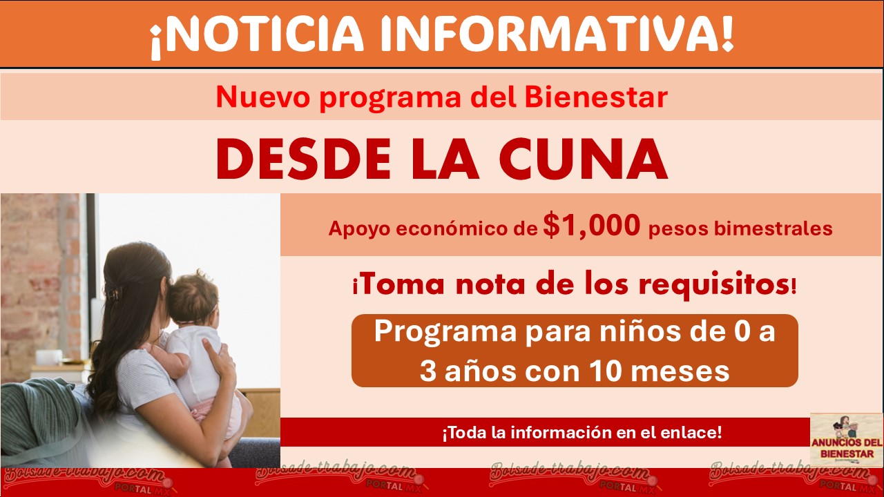 Apoyo para la primera infancia “Desde la Cuna” ¿De qué trata y como ser parte de este programa de la CDMX que ofrece $1,000 pesos?