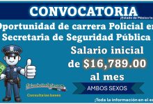  Aquí te compartimos los requisitos solicitados en las 3 convocatorias que ha lanzado la Secretaría de Seguridad Pública del Estado de México con goce de sueldo de hasta $16,789.00 MXN