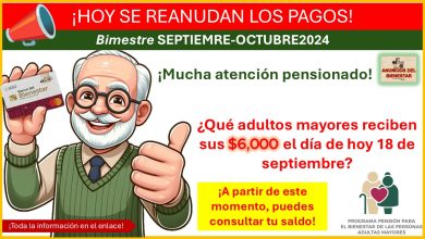 Atención pensionado - ¡hoy se reanudan los pagos! ¿Qué adultos mayores reciben sus $6,000 el día de hoy 18 de septiembre?