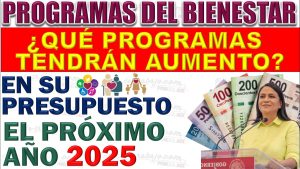 ¿Qué programas del la Secretaría del Bienestar recibirán un aumento en su presupuesto el próximo año?