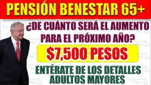 ¿De cuanto es la cantidad que incrementaría la Pensión Bienestar en el siguiente año?