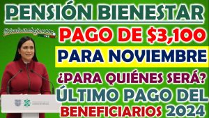 ¿A quiénes y cuándo la Secretaría de Bienestar realizará el depósito de 3 mil 100 pesos en noviembre?