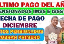 Fechas de pago de las pensiones IMSS e ISSSTE para diciembre