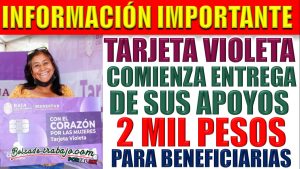 Tarjeta Violeta. Arranca dispersión del apoyo del programa encabezado por la gobernadora Evelyn Salgado.