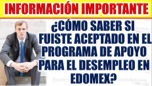 ¿Cómo conoceré si fui aceptado en el programa del apoyo para el desempleo en el Edomex?