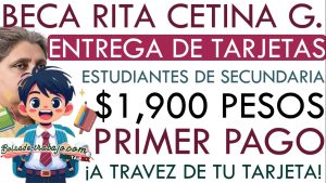 Entrega de tarjetas y primer pago de la Beca Rita Cetina.