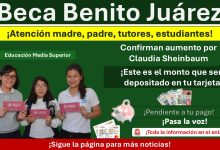 Beca Benito Juárez: Confirman aumento por Claudia Sheinbaum ¡Este es el monto que será depositado en tu tarjeta!