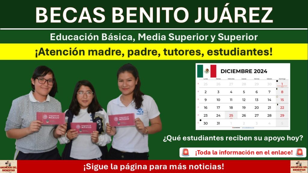 Beca Benito Juárez ¿Qué estudiantes reciben el pago de su apoyo hoy?