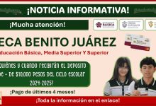 Beca Benito Juárez - ¿Quiénes y cuando recibirán el depósito de + de $10,000 pesos en el mes de noviembre?