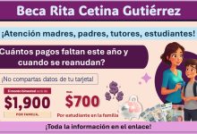 Beca Rita Cetina 2025: ¿Cuántos pagos faltan este año y cuando se reanudan?