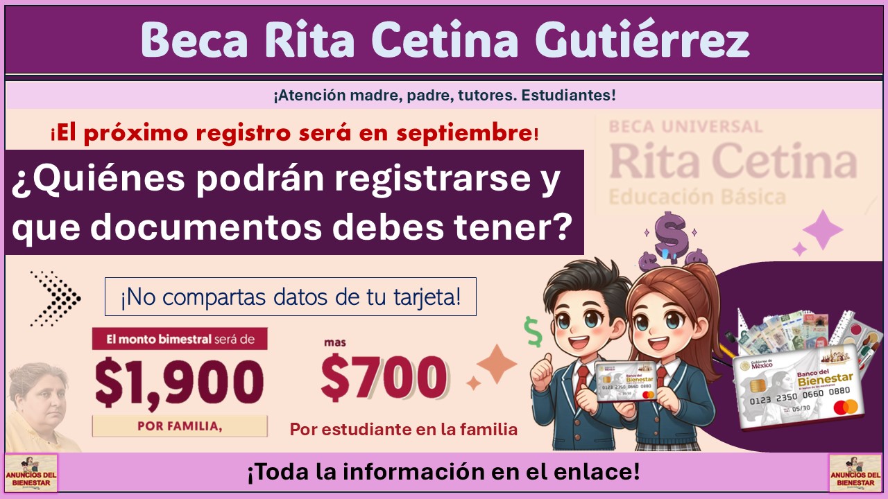 Beca Rita Cetina 2025: El próximo registro será en septiembre ¿Quiénes podrán registrarse y que documentos debes tener? 1 Beca Rita Cetina 2025: El próximo registro será en septiembre ¿Quiénes podrán registrarse y que documentos debes tener?