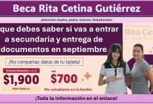 Beca Rita Cetina 2025: Lo que debes saber si vas a entrar a secundaria y entrega de documentos en septiembre