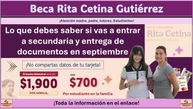 Beca Rita Cetina 2025: Lo que debes saber si vas a entrar a secundaria y entrega de documentos en septiembre