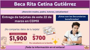 Beca Rita Cetina CDMX: Estas Secundarias reciben este 22 de marzo su tarjeta ¡Revisa si tu escuela se encuentra en la lista!