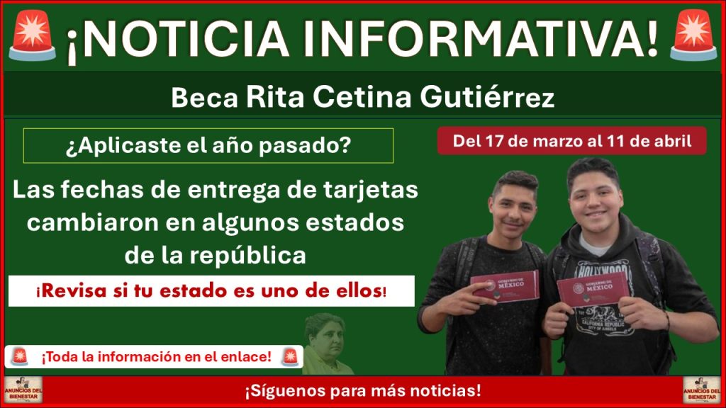 Beca Rita Cetina: En estos estados la entrega de tarjetas comenzará a partir del 17 de febrero ¡Revisa si tú vives en uno de ellos!