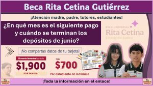 Beca Rita Cetina: ¿En qué mes es el siguiente pago y cuándo se terminan los depósitos de junio?