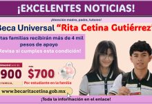 Beca Rita Cetina: Estas familias recibirán más de 4 mil pesos de apoyo ¡Revisa si cumples esta condición!Beca Rita Cetina: Estas familias recibirán más de 4 mil pesos de apoyo ¡Revisa si cumples esta condición!