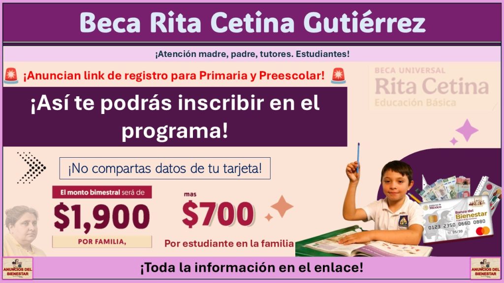 Beca Rita Cetina Gutiérrez: Anuncian link de registro para Primaria y Preescolar ¡Así te podrás inscribir en el programa!