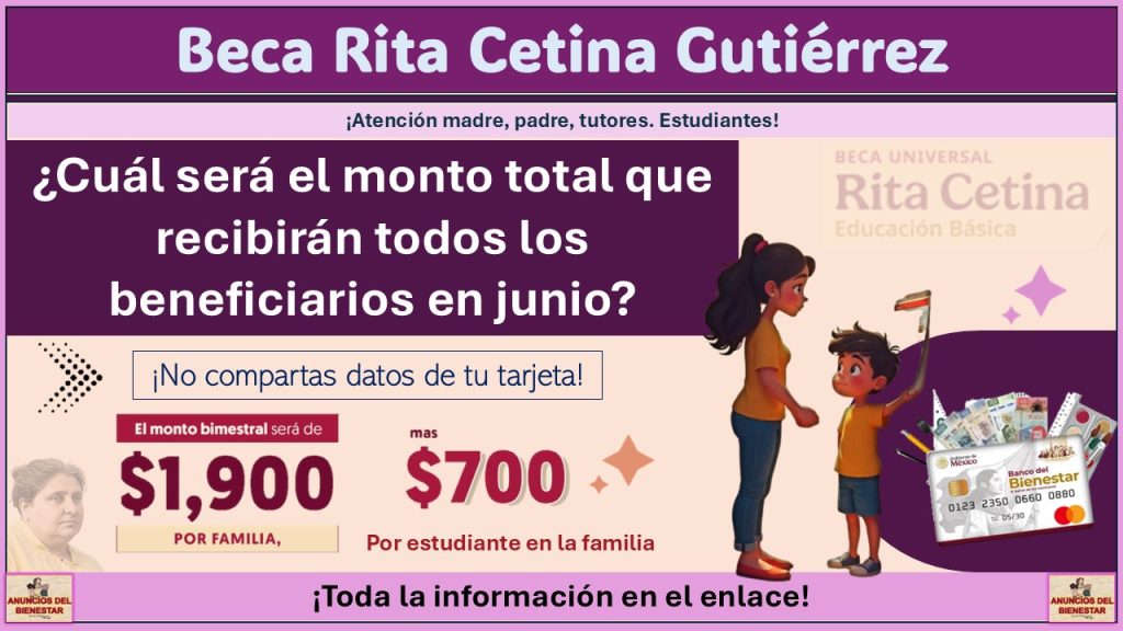 Beca Rita Cetina Gutiérrez: ¿Cuál será el monto total que recibirán todos los beneficiarios en junio?