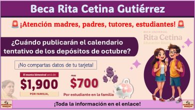 Beca Rita Cetina Gutiérrez: ¿Cuándo publicarán el calendario tentativo de los depósitos de octubre 2025?