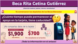 Beca Rita Cetina Gutiérrez: ¿Cuánto tiempo puede permanecer el apoyo en la tarjeta, tiene caducidad?
