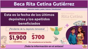 Beca Rita Cetina Gutiérrez: Esta es la fecha de los últimos depósitos y los apellidos beneficiados