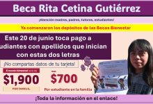 Beca Rita Cetina Gutiérrez: Este 20 de junio toca pago a estudiantes con apellidos que inician con estas dos letras