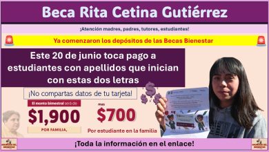 Beca Rita Cetina Gutiérrez: Este 20 de junio toca pago a estudiantes con apellidos que inician con estas dos letras