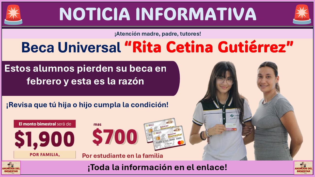 Beca Rita Cetina Gutiérrez: Estos alumnos pierden su beca en febrero y esta es la razón ¡Revisa que tú no la cumplas!