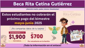 Beca Rita Cetina Gutiérrez: Estos estudiantes no cobrarán el pago del bimestre mayo-junio 22025 y esta es la razón
