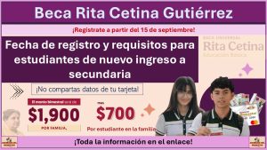 Beca Rita Cetina Gutiérrez: Fecha de registro y requisitos para estudiantes de nuevo ingreso a secundaria