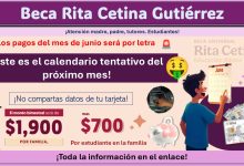 Beca Rita Cetina Gutiérrez: Los pagos del mes de junio será por letra ¡Este es el calendario tentativo!