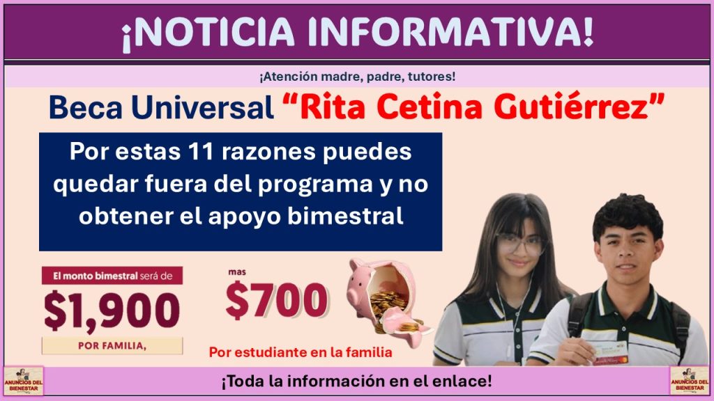 Beca Rita Cetina Gutiérrez: Por estas 11 razones puedes quedar fuera del programa