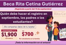 Beca Rita Cetina Gutiérrez: ¿Quién debe hacer el registro en septiembre, los padres o los estudiantes?