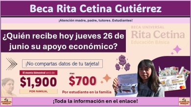 Beca Rita Cetina Gutiérrez: ¿Quién recibe hoy jueves 26 de junio su apoyo económico?