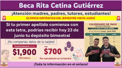 Beca Rita Cetina Gutiérrez: Si tu primer apellido comienza con esta letra, podrías recibir hoy 23 de junio tu depósito bimestral