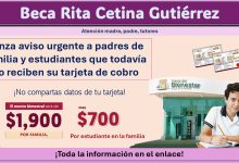 Beca Rita Cetina Gutiérrez lanza aviso urgente a padres de familia y estudiantes que todavía no reciben su tarjeta de cobro