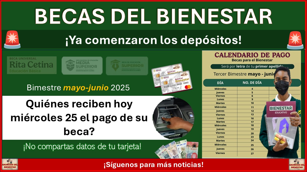 Beca Rita Cetina Gutiérrez y Benito Juárez | ¿Quiénes reciben hoy miércoles 25 el pago de su beca? 1 Beca Rita Cetina Gutiérrez y Benito Juárez | ¿Quiénes reciben hoy miércoles 25 el pago de su beca?