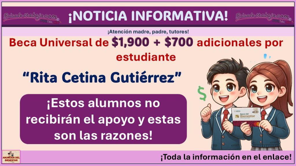 Beca “Rita Cetina Gutiérrez” - ¡Estos alumnos no recibirán el apoyo y estas son las razones!