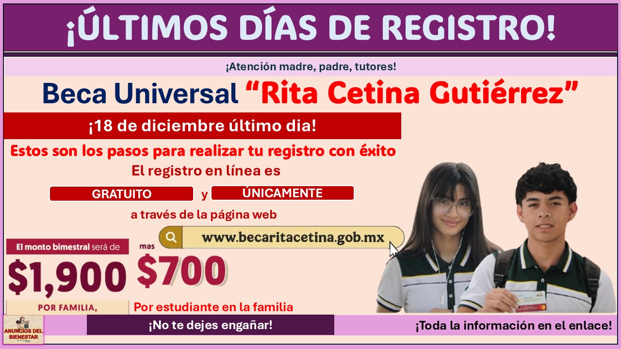 Beca “Rita Cetina Gutiérrez” – Últimos días de registro ¡Guía completa para registrarse con éxito!