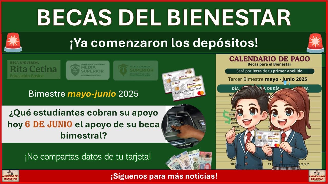 Beca Rita Cetina y Benito Juárez: Hoy 6 de junio cobra esta letra ¿Estas en la lista de beneficiarios? 1 Beca Rita Cetina y Benito Juárez: Hoy 6 de junio cobra esta letra ¿Estas en la lista de beneficiarios?