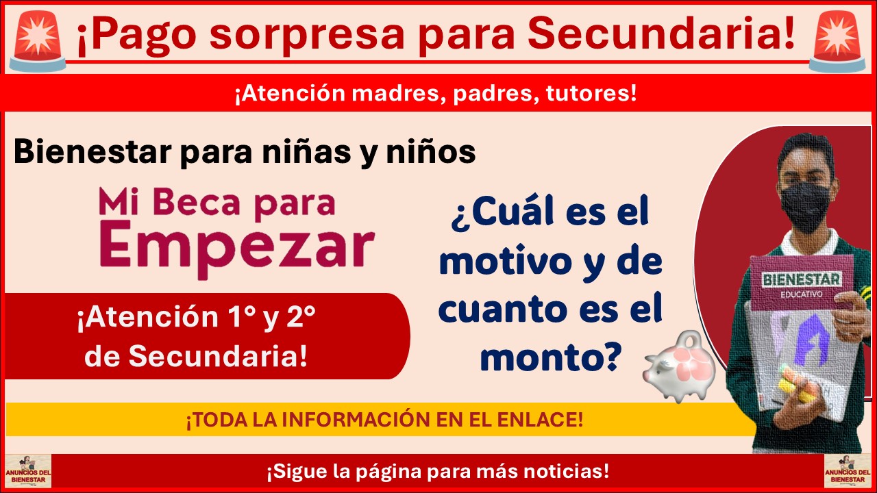 Beca para Empezar: Habrá pago sorpresa para alumnos de Secundaria ¡Este es el monto y el motivo!