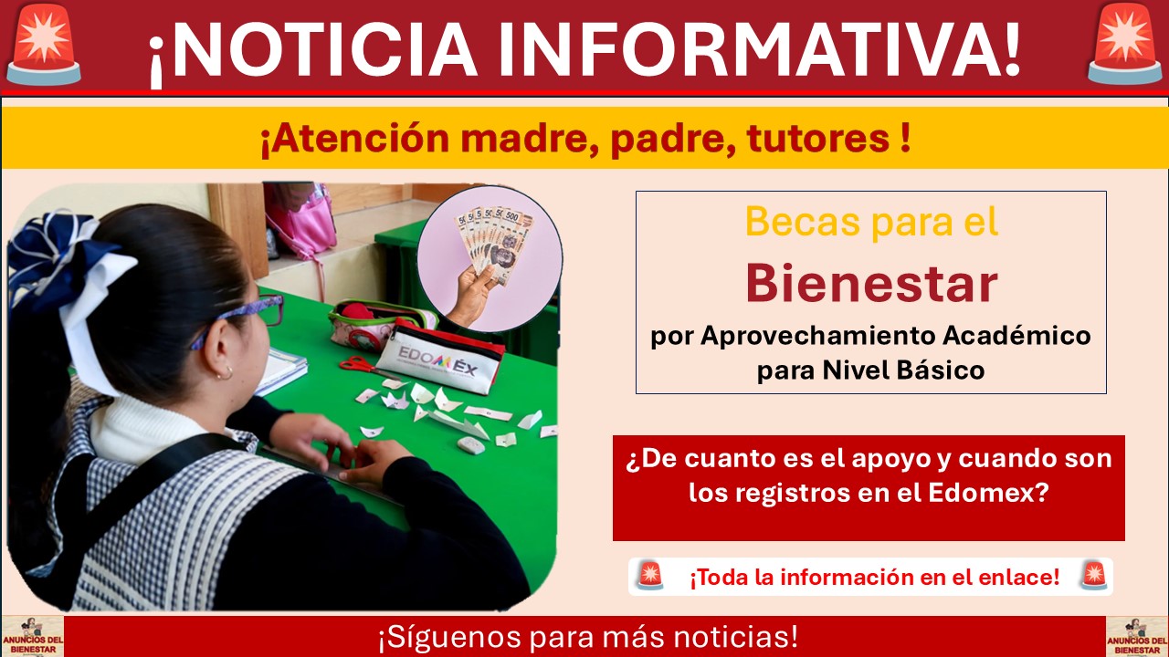 Beca por Aprovechamiento Académico: ¿De cuanto es el apoyo y cuando son los registros en el Edomex?