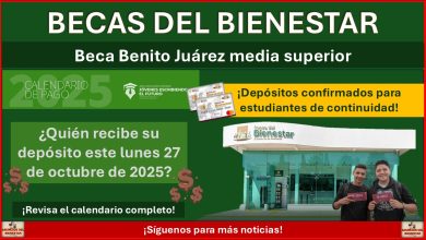Becas Benito Juárez: ¿Quién recibe su depósito este lunes 27 de octubre de 2025?