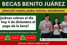 Becas Benito Juárez ¿Quiénes cobran el día de hoy 4 de diciembre el pago de la beca?