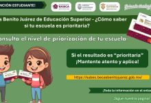 Becas Benito Juárez de Educación Superior - ¿Cómo saber si tu escuela es prioritaria? ¡Consulta el nivel de priorización de tu escuela!