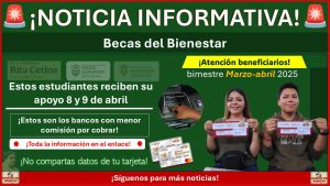 Becas del Bienestar: Estos estudiantes reciben su apoyo 8 y 9 de abril de 2025 ¡Estos son los bancos con menor comisión por cobrar!